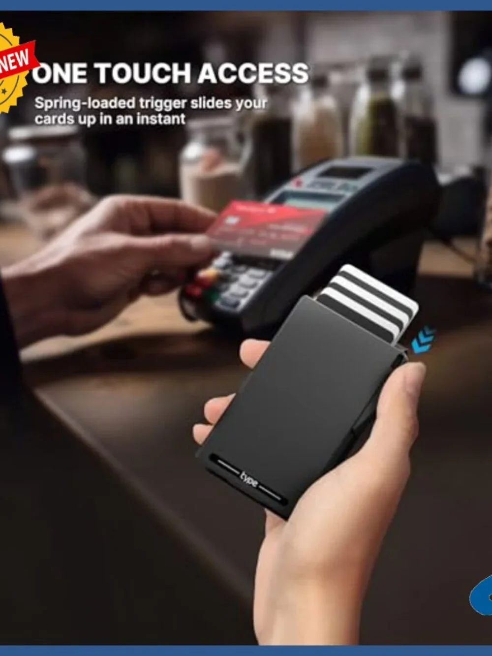 Slim RFID Blocking Wallet with Pop-Up Card Holder and Money Clip